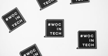 white and black woc in tech text overlay