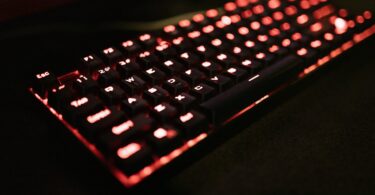 close up view of a mechanical keyboard